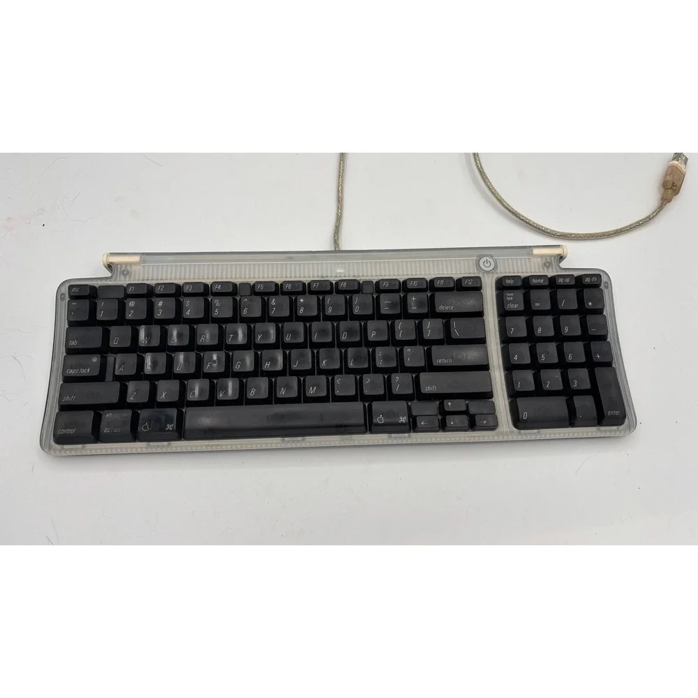 Apple USB Keyboard M2452 OS Graphite Translucent Retro Y2K Mac G3 Peripheral